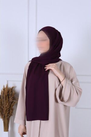 Hijab soie de Médine violet foncé