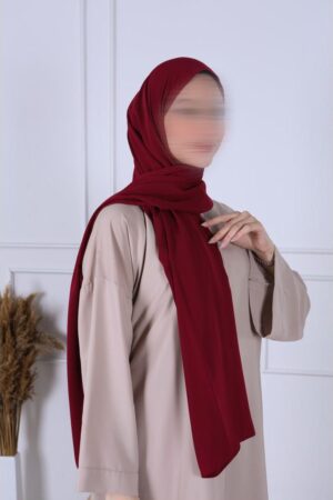 Hijab soie de Médine rouge bordeax