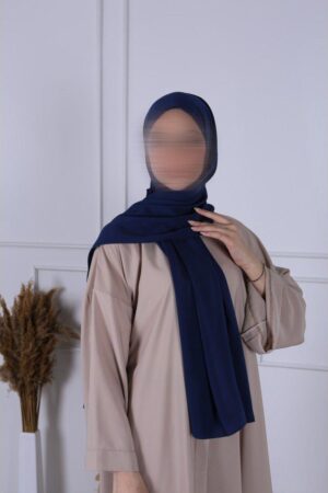Hijab soie de Médine bleu foncé